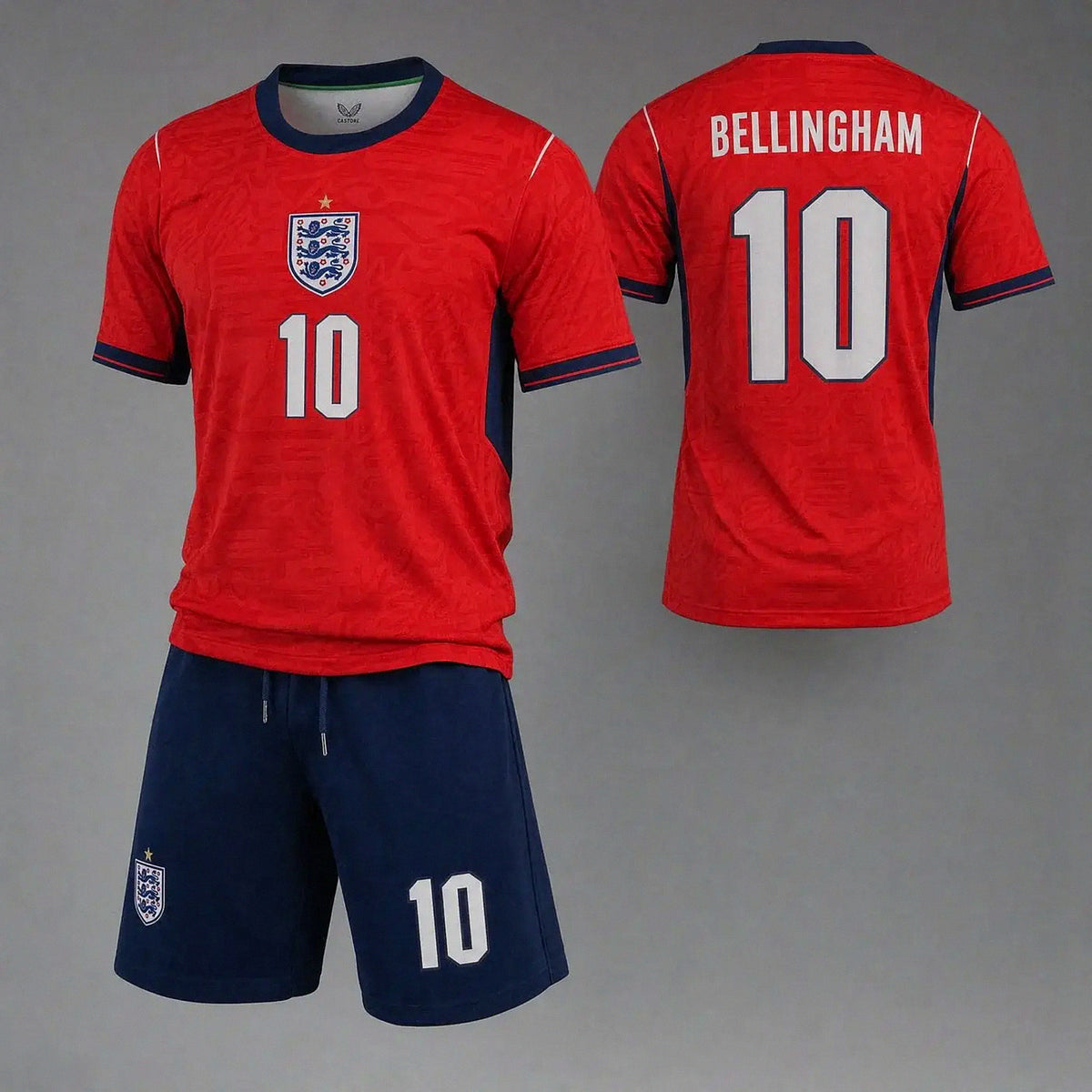 Jude Bellingham #10 — England Red Soccer Kit