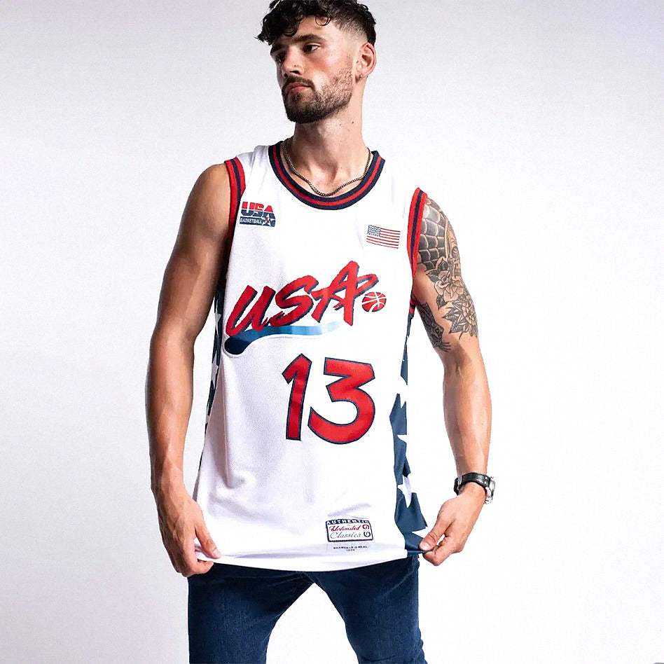 Shaq O’Neal #13 — Basketball Jersey Dream Team USA (White)